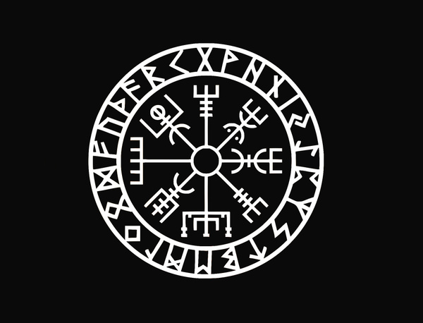 Viking Compass Sticker - Vinyl Decal Norse Mythology Viking Heathen Vegisir  Thor