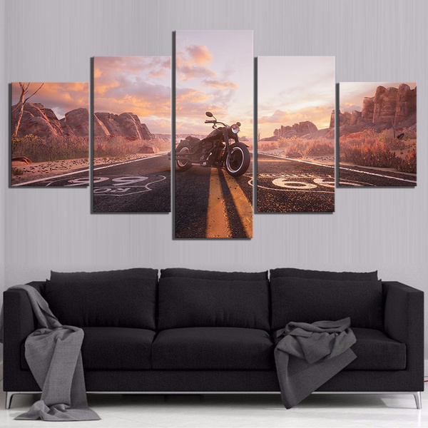 Motorcycle Poster Wall Art Highway Home Decor Prints