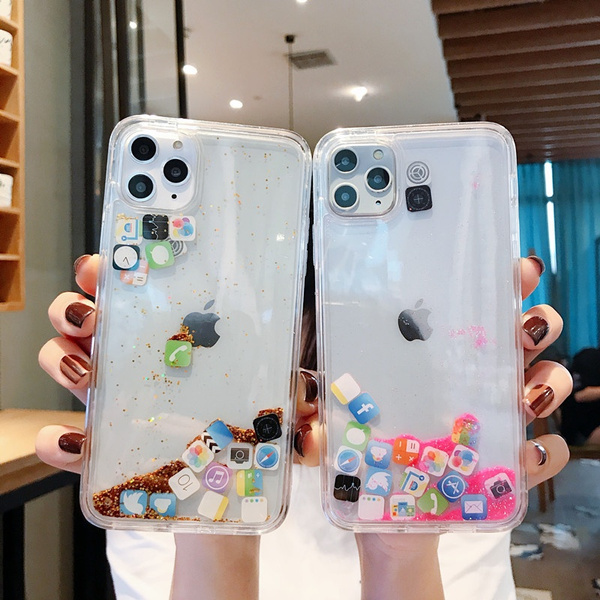 Cute Moving Shiny Icon App Pattern Bling Glitter Sparkle Flowing Liquid Quicksand Hard Silicone Transparent Back Phone Case For Iphone 11 Pro Max Xs Max Xr X 8 7 6 6s Plus Wish Cute Moving Shiny Icon App Pattern Bling Glitter Sparkle Flowing Liquid Quicksand Hard Silicone Transparent Back Phone Case For Iphone 11 Pro Max Xs Max Xr X 8 7 6 6s Plus Wish