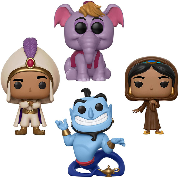 Funko Disney: Pop! Aladdin Collectors Set - Prince Ali, Jasmine in Disguise  W/Chase, Elephant Abu, Genie with Lamp