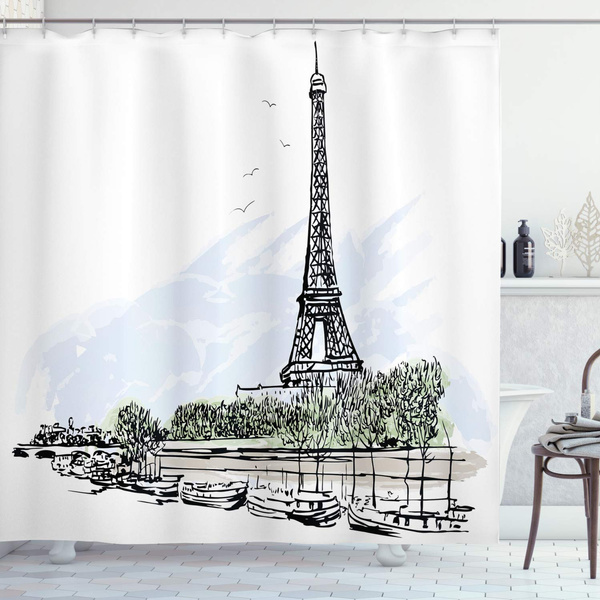 Paris Decorative Shower Curtain Theme, Paris Themed Shower Curtain