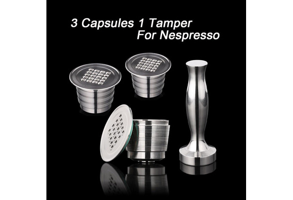 Nespresso Stainless Steel Refillable Coffee Capsule Coffee Tamper