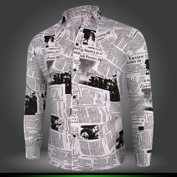 Newspaper print shirt sales mens