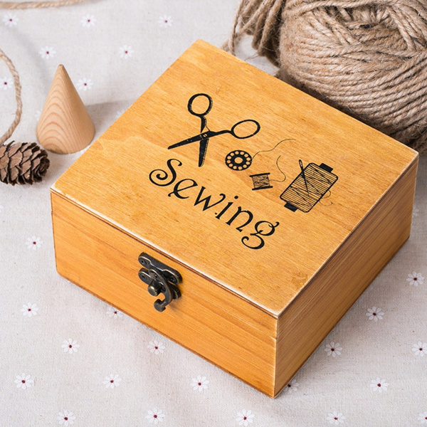 Wooden Sewing box Sewing Accessories Supplies Kit Workbox for