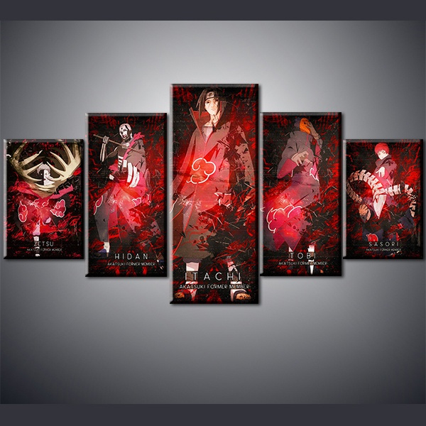 picture Itachi On Pole Painting 5p akatsuki naruto anime poster wall decor paintings uchiha itachi animation art game poster canvas paintings bedroom wall art wish