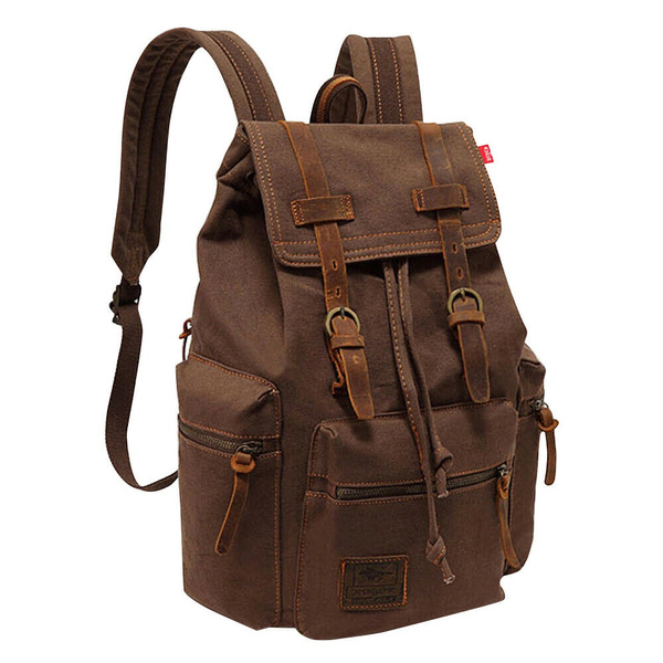 Vintage Retro Canvas Sport Backpack Rucksack Satchel Travel Hiking School Bag US 