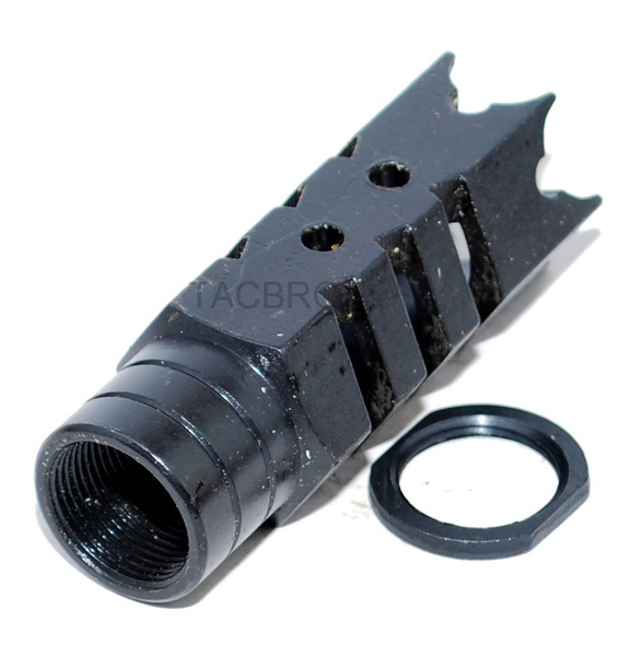 All Steel 50 Beowulf Compact Shark Style Muzzle Brake 49 64x Tpi W Jam Nut Wish