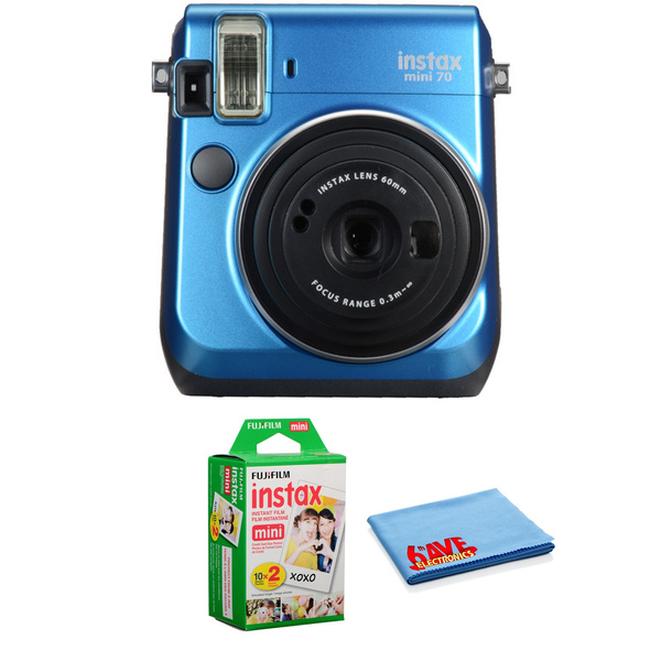 FUJIFILM INSTAX Mini 70 Instant Film Camera Island Blue - Kit with