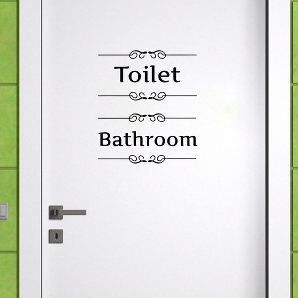 Vinyl waterproof WC bathroom Toilet letter Wall Sticker Bathroom Toilet