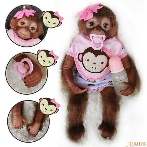 Inch Simulation Realistic Monkey Baby Doll Toy Body Hairy Monkey Doll Kids Toy Christmas Gifts Wish