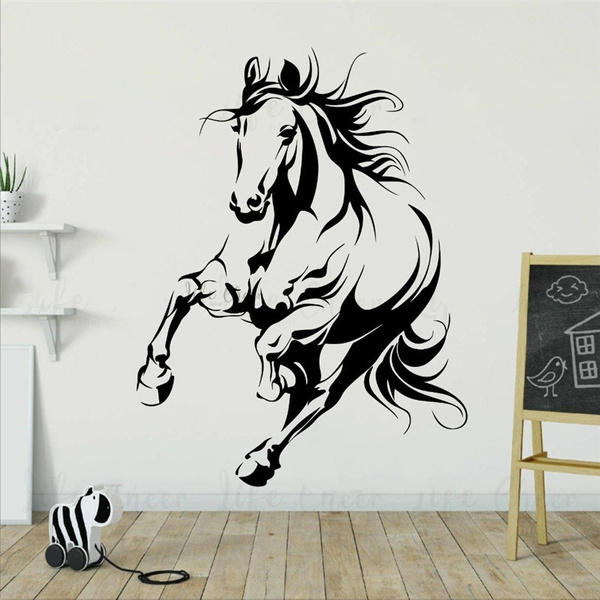 Wild Animal Horse Wall Decal Running Horse Vinyl Stickers Home ...