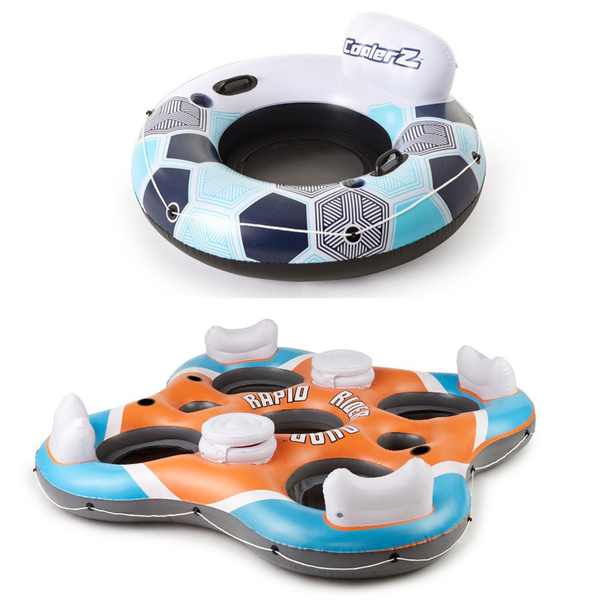Bestway Rapid Rider 1 Person Inflatable River Tube and 4 Person ...