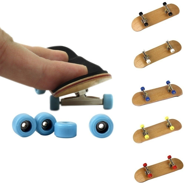 Bearing Wheel Skid Pad Maple Wood Finger Skateboard Fingerboard Novelty Kids Toy 