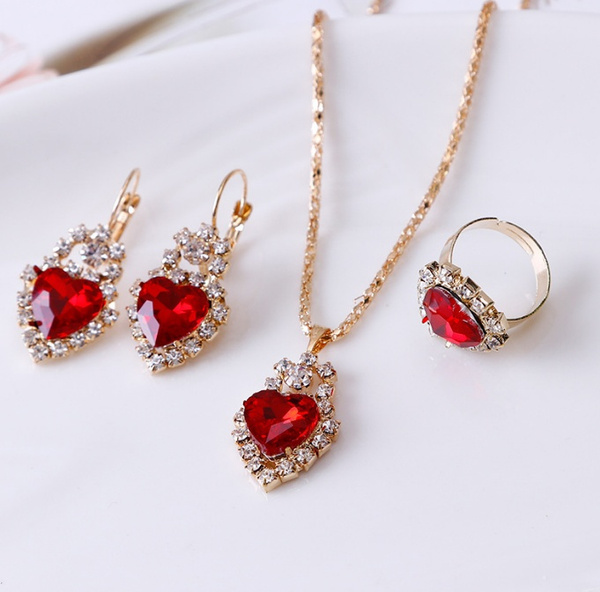 Cute Pink Love Heart-shaped Crystal Earrings, Jewellery, Earrings & Drops  Free Delivery India.