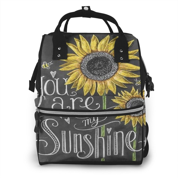 You are My Sunshine Sunflower Diaper Bag Backpack Large Capacity ...