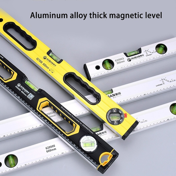 Bosiwee High Precision Spirit Level Magnetic Ruler with 45° 90° 180° Lever Bubbles Horizontal Vertical Level Accurate Magnetic Spirit Level