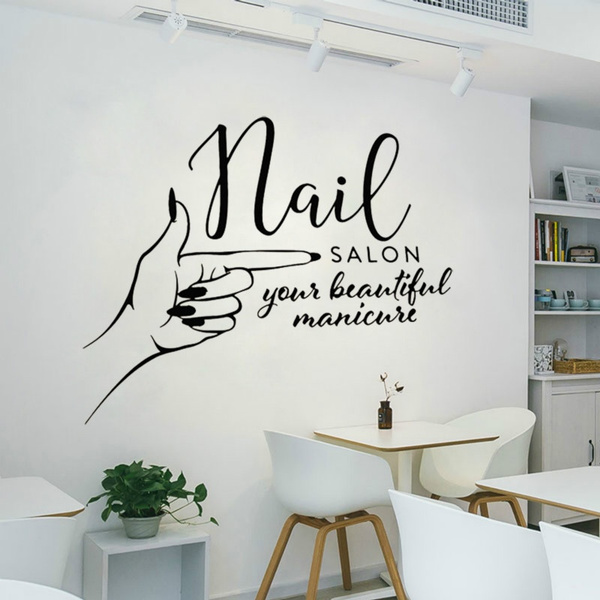 Manicure Wall Decal Vinyl Stickers Girl Hands Nails Interior Home Design 