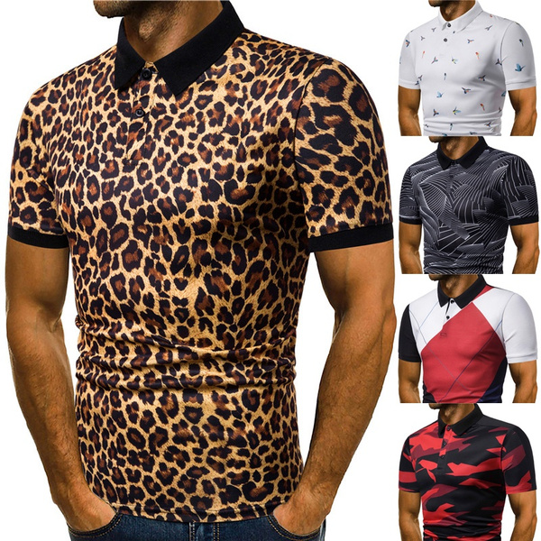 leopard print golf shirt