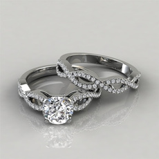 Engagement Wedding Ring Set, gold, birdalring, Women's Fashion