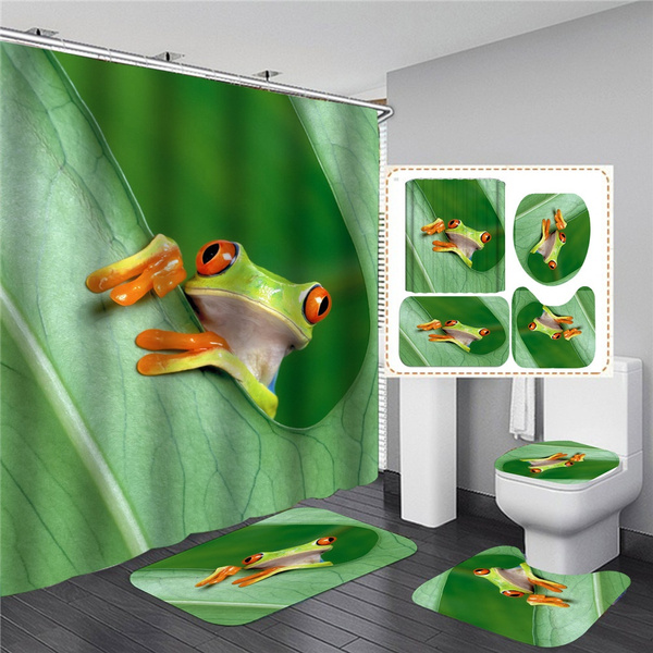 Green Frog Bathroom Shower Curtain Hd, Tree Frog Bathroom Set