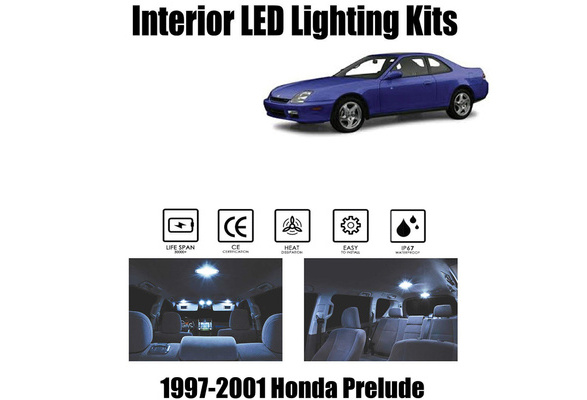8x White Interior LED Lights Package Kit Fits 1997-2001 Honda Prelude