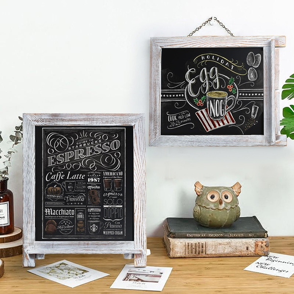 Wedding Egofine Wooden Chalkboard Sign Café Tabletop Magnetic Chalkboard with Stand（Natural Wood）Small Countertop Chalkboard Easel Kitchen Memo Board Décor for Home 