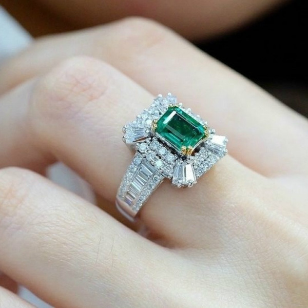 Emerald clearance rings women