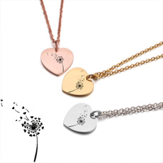 Gifts For Her, Heart, Plants, titanium steel