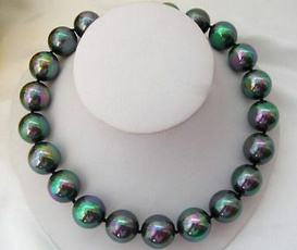 necklace18, black, Jewelry, pearls