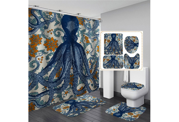 The Giant Octopus Bathroom Shower, Octopus Garden Shower Curtains