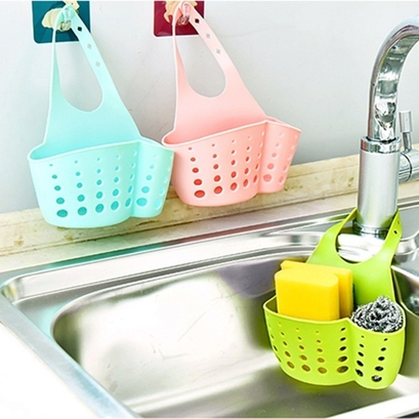 Kitchen Bathroom Sink Sponge Hanging Pvc Shelving Rack Drain Faucet Storage 