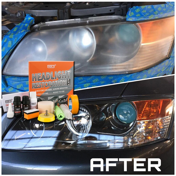 Produit Phare Polymérisation Ceramic Headlight Restoration Kit, Headlight Cleaner, Car Headlight Restoration Kit - 3 Easy Steps Headlight Restore Foggy Haze Yellow Scratch Remover Cerakote Headlight - Foto 12