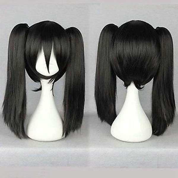 black and white pigtail wig