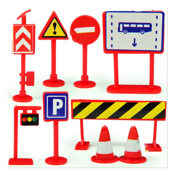 Children Parking Model Scene Toy Traffic Light Signpost Road Sign ...