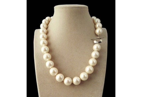 Rare Huge 14mm Genuine White South Sea Shell Pearl Round Beads Necklace 18'' AAA 