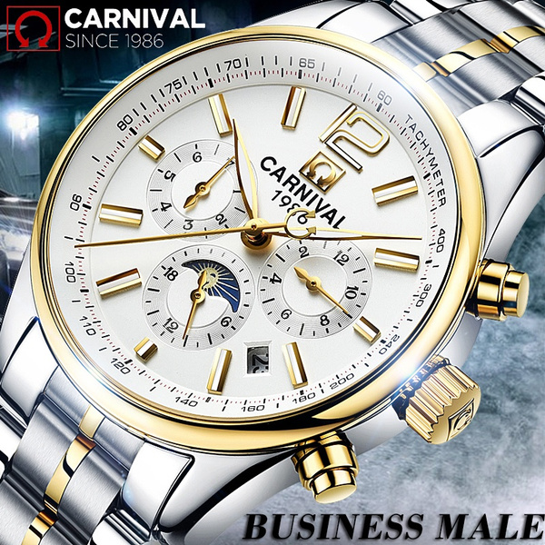 Carnival Mens Automatic Mechanical Wrist Watch Hollow Sapphire Glass Watch  - Jewelry & Accessories - Temu