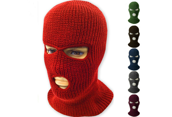Details about   New 3 Hole Full Face Ski Mask Winter Cap Balaclava Hood Beanie Warm Tactical Hat 