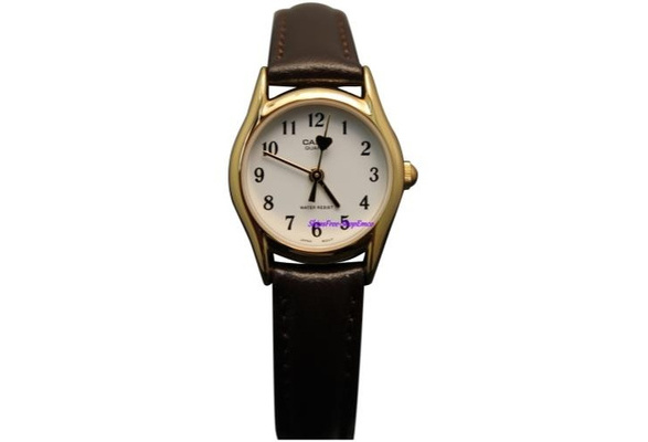 casio women's leather watch