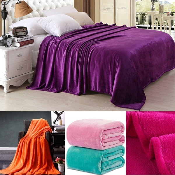 New Soft Throw Blanket Fashion Warm Coral Plaid Blankets Travel Flannel