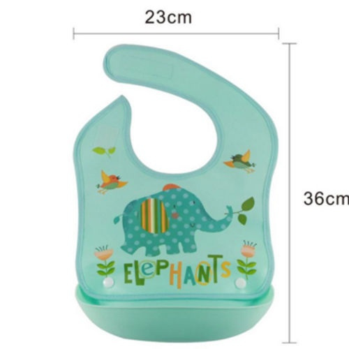 Stock Waterproof Baby Kids Bib Silicone+Plastic Apron Feeding Food ...