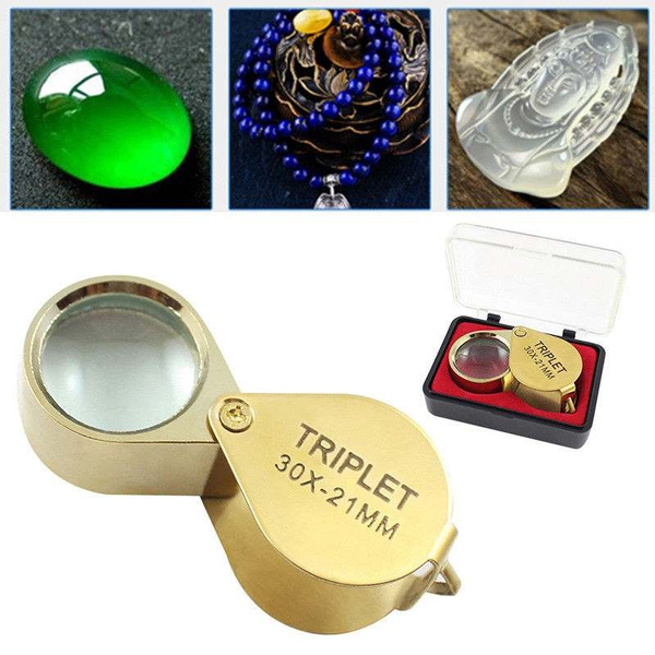 Magnifying Glass 30x 21mm Jewelers Eye Loupe Magnifier with Case