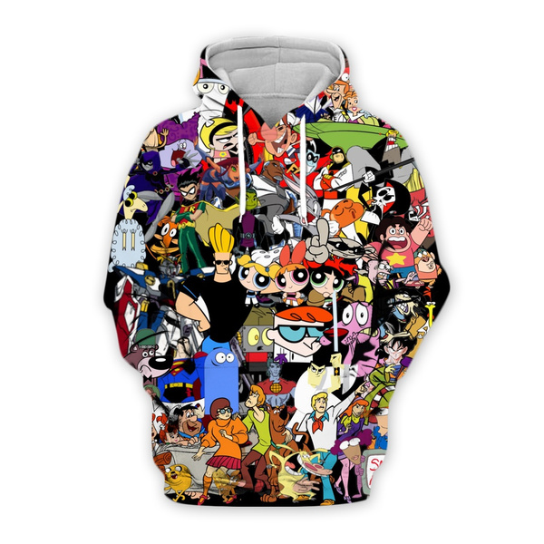 90s Cartoon Gang Character Fashion Tracksuit zip hoodies 3D Printed Hoodies hip hop Jacket Men for Women Wish