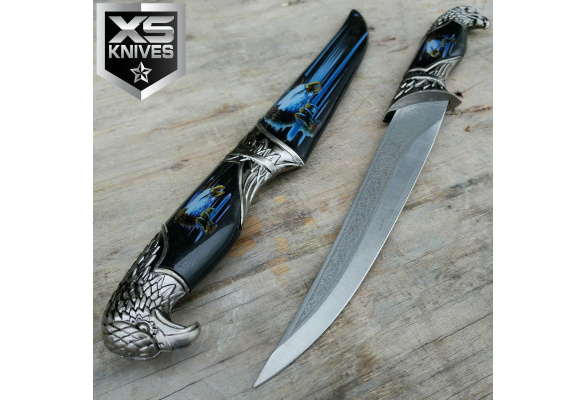 Fixed Blade KnifeDeer Head Dagger Collectible Display Blade Gift T-224856 