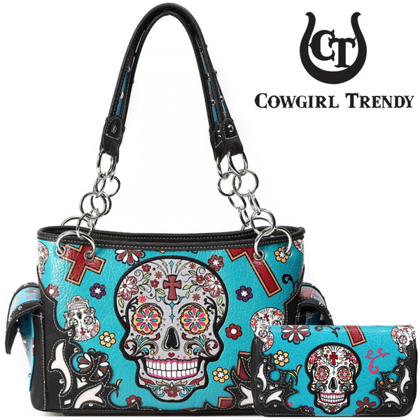 Sugar Skull Dia De Los Muertos Womens Fashion Large Tote Ladies Handbag Shoulder Bag