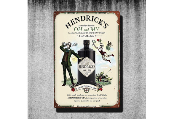 Hendrick's Gin Tonic 1 Poster en métal 15 cm x 20 cm Vintage 6" x 8"