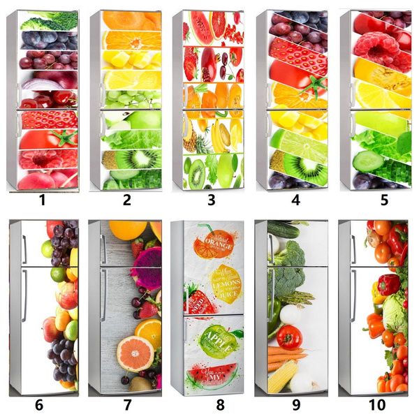 3D Self Adhesive Multiple Vegetable Fruit Refrigerator Sticker Wrap