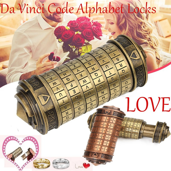 Retro Gift Box Cylinder Lockbox Da Vinci Code Alphabet Locks ...