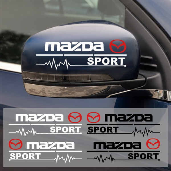 2pcs Car Logo SPORT Rearview Mirror Sticker Body Decals Badges for