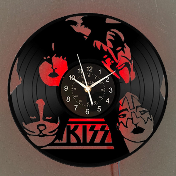 Kiss Music Band Vinyl Wall Clock Vinyl Record Rock Band for Boy, Girl -  Decoration for Living Room -Album Concert Legendary Music Paul Stanley Gene 