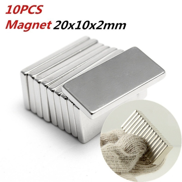 10Pcs N35 Super Strong Block Fridge Magnet Rare Earth Neodymium 20x10x2mm 